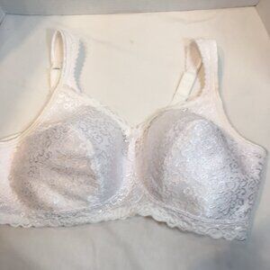 sz 38dd Playtex white unpadded and no underwire bra lace over attractive